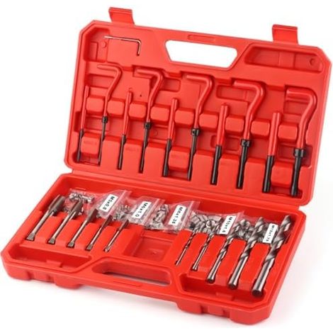 131 Pièces Kit de réparation Filetage, Filet Insertion Fil Métrique M5, M6, M8, M10, M12 tarauds et forets Outils Filetage - (1/5)