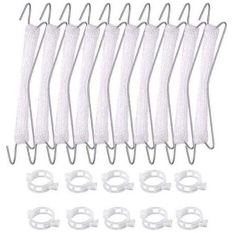 Kit 10 Crochets Tomates + Corde Nylon 10m et 20 Boucles - Support Fer Robuste pour Jardin Vertical Potager Serre (1/4)