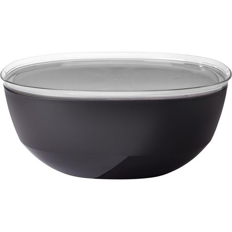 Mepal - Ciotola da Portata con Coperchio Silueta - Lavabile in lavastoviglie e microonde - Piatto per Insalata - Piatti per Tapas - Stoviglie - 5000 ml - Nordic black (1/5)