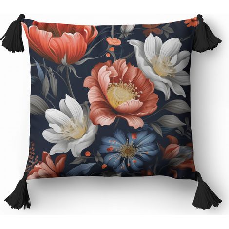 Funda de almohada decorativa floral de 45 x 45 cm (1/2)