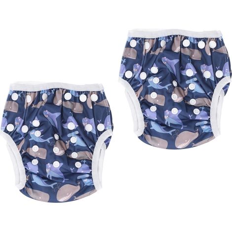 Couches-culottes de bain pour bébé, imperméables, ajustables par boutons, respirantes et réutilisables, idéales pour le bain et la douche des tout-petits, ainsi que pour les cours de natation (T16) (1/5)