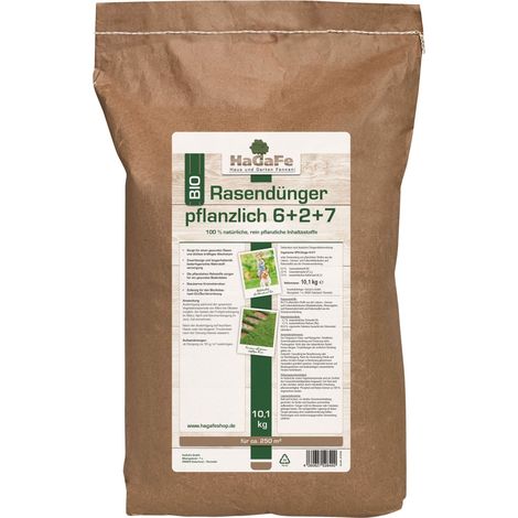 HaGaFe Bio Rasendünger rein pflanzlich im Papierbeutel 10,1 kg (1 x 10,1 kg) (1/3)