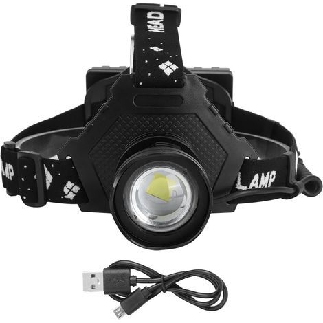 Phare frontal XHP70 ultra puissant, rechargeable USB, zoom télescopique, lampe de pêche, éclairage extérieur (1/5)