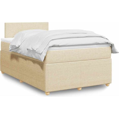 Boxspringbett mit Matratze Creme 120x190 cm Stoff