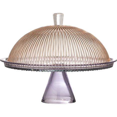 Bloomingville - Tayo Cake Tray with Dome - Multi - Glass