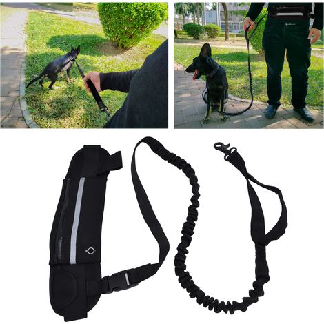 Reflektierender, elastischer Anti-Ausbruch-Sportgurt mit Gürteltasche für Laufen und Wandern – Schwarz (1/5)