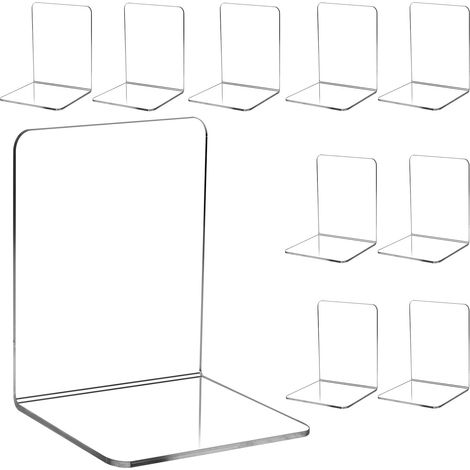 Sujetalibros originales de acrílico transparente para dormitorio, biblioteca, oficina o escuela: práctico y estético organizador.