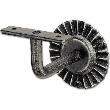 stiege manico stuetze M. Winkel, ros. Ø 80, Piastre a parete. 90, colore Nero Laccato, patinato 1 pezzi