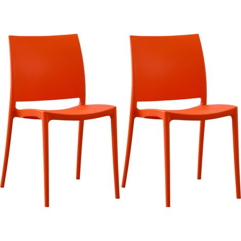 Set di 2 sedie da giardino Meton arancione