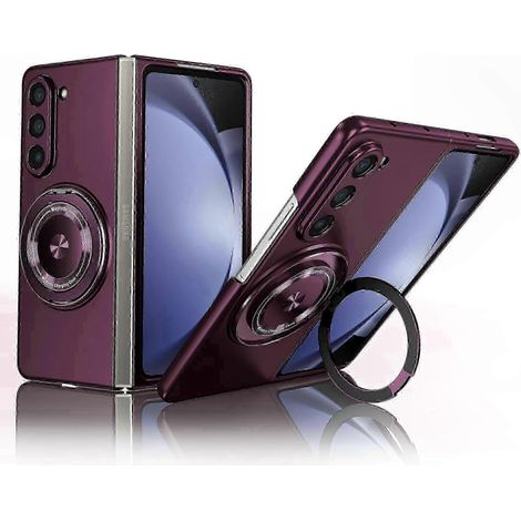 Magnetische Hülle für Galaxy Z Fold 6, schlanke, stoßfeste PC-Hülle mit drehbarem Ringständer, MagSafe-kompatibel, robuster Schutz (1/5)