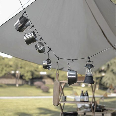 Corde de camping extérieure antidérapante pour vêtements de tente, sangle de suspension, matériel de voyage, de camping, de randonnée et de pêche (1/5)