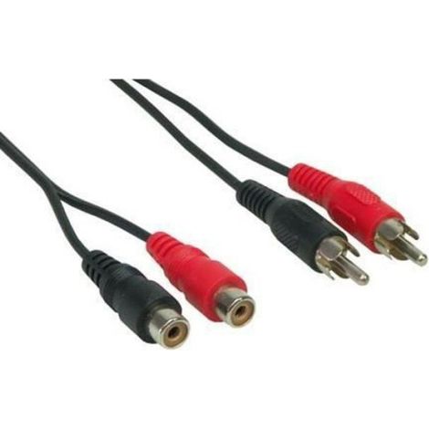 Alcasa 2 x RCA 5m, 2 x RCA, Mâle, 2 x RCA, Femelle, 5 m, Noir, Rouge