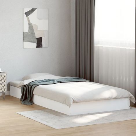 Bed Frame without Mattress White 100x200 cm Engineered Wood vidaXL (1/5)