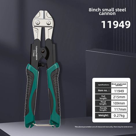 Pince à câbles miniature Tuosen Hardware Tools 8 pouces, pince à bec d'aigle, ciseaux à câbles et barres d'acier, pince coupante 11949, acier, 0,3 kg (1/5)