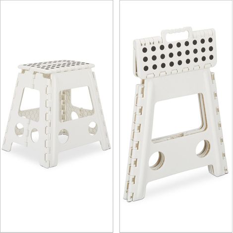 Taburete plegable diseño práctico baño cocina 39 x 39 x 32 cm de plástico negro 130006851 (1/5)