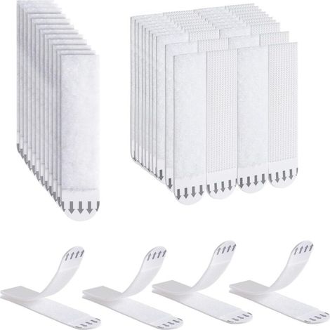 SABIR Bandes de Suspension pour Photos, 32 Paires (64 Bandes) Languette Accroche Tableau sans Percer Bandes, Bandes Adhésives Résistantes pour Cardres (1/5)