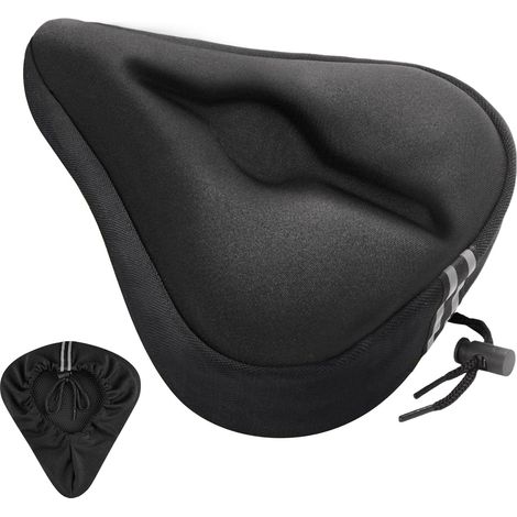 Flinronic Bicycle Saddle Cover, Gel Bicycle Saddle Cushion, Gel Saddle Cover with Waterproof Cover, Large and Comfortable, for Mountain Bikes, Road Bikes, Exercise Bikes (1/5)