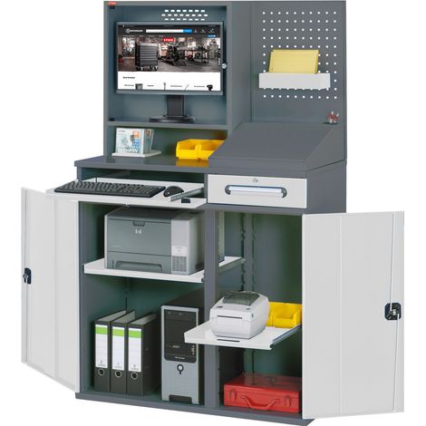 STIER Computerschrank Premium fahrbar BxTxH 1100x520x1895 mm fahrbar (1/5)