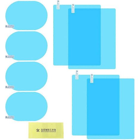 Lot de 8 films de protection anti-pluie transparents pour rétroviseurs de voiture, imperméables et résistants à la buée. (1/5)