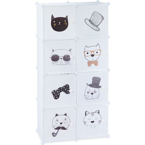 Estantería encajable para niños organizada adecuada 80 x 30 x 120 cm de material estable blanco 130007263 (1/5)