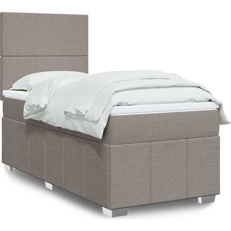 Boxspringbett mit Matratze Taupe 80x200 cm Stoff