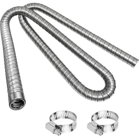 Tuyau d'échappement - Chauffage auxiliaire - 150 cm × 24 mm - Tuyau d'échappement pour générateur électrique avec 2 colliers de serrage - Pour générateur d'électricité, réservoir de carburant (1/5)