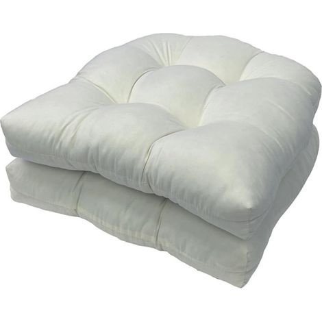 Ensemble de 2 housses de coussin, dimensions 48 × 48 cm, coussins d'assise confortables, coussins de dossier en forme de U, coussins pour canapé en osier, adaptés aux chaises en osier, aux meubles de (1/5)
