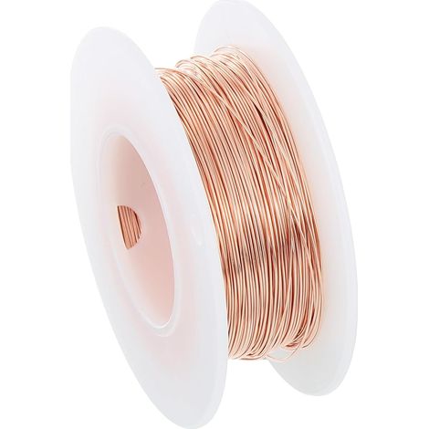 164 Ft Fil de Cuivre Nu Solide, 26 Calibre Cuivre Pure Fil 0.4mm Attaches de Tige de Plante en Métal de Fil de Perles Souples pour l'Artisanat de Bijoux (50m) (1/5)