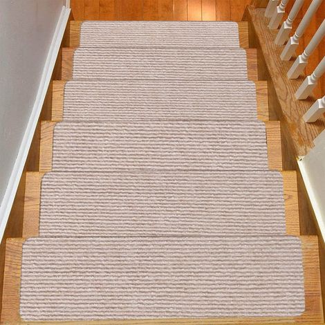 Tapis Antidérapant Pour Marches - 20 x 76 cm - Fibre Polyester - Dos En Caoutchouc - Pour Intérieur - 1 Pièce (1/5)
