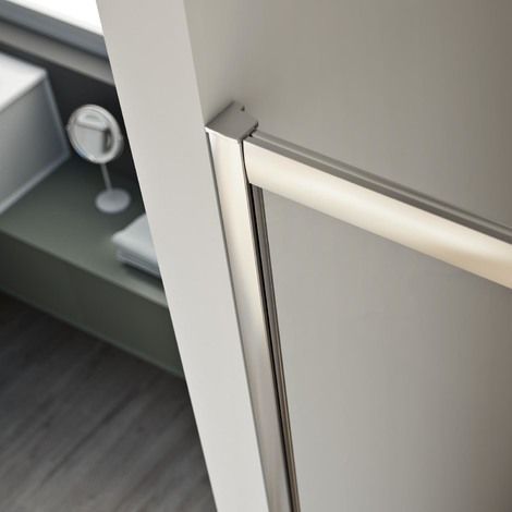 Idralite – Porte de douche pivotante 70 cm – Verre de sécurité 6 mm transparent – Hauteur 198 cm – Ouverture à gauche ou droite – Profils en aluminium anodisé