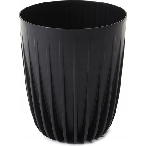 Pot de fleurs Mira Eco en plastique noir avec insert, 25 cm (1/5)