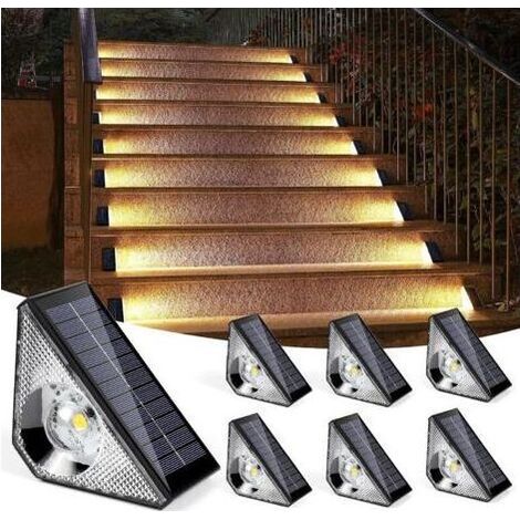 Lampe Solaire Exterieur Detecteur de Mouvement(4PC), 3000K Escaliers éclairage pour Chemins, Eclairage Exterieur Solaire IP65 Led Escalier pour Jardin, Patio, Garage, Marche, Escaliers (6) (1/5)