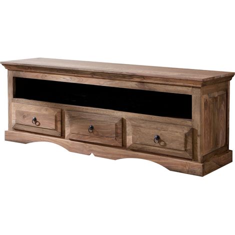 Meuble TV 150x45 Palissandre huilé Gris taupe LEEDS 43
