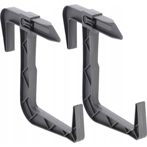 KADAX Juego de 2 soportes para macetero sin taladrar - Ganchos y soportes ajustables para jardineras, balcones y alféizares de ventanas - Antracita
