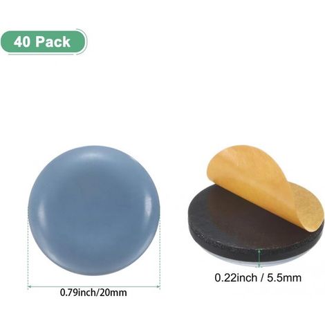 40 piezas，Alfombrillas para muebles，Deslizadores de teflón para muebles，Alfombrillas de teflón para muebles，Protectores de suelo，20205,5 mm (1/4)