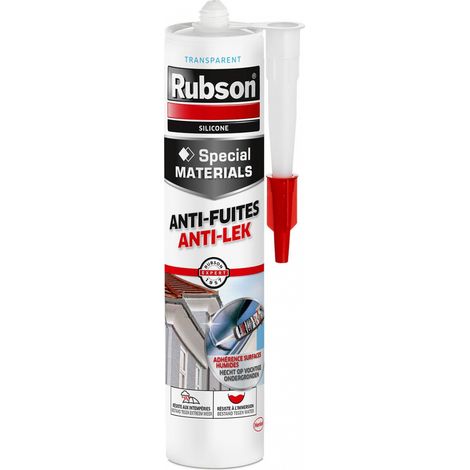 Rubson – Mastic anti-fuites translucide 280ml – Résistance à l'immersion – Colmatage bois, métal, béton – Réparation gouttières et toitures (1/7)