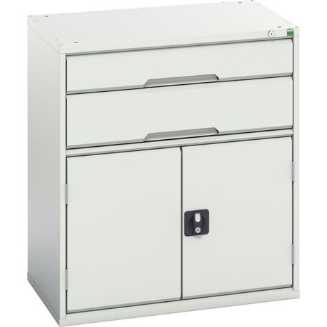 Bott 16925137.16 Verso 2 Drawer + Cupboard 900 x 800mm Light Grey BOT169251376