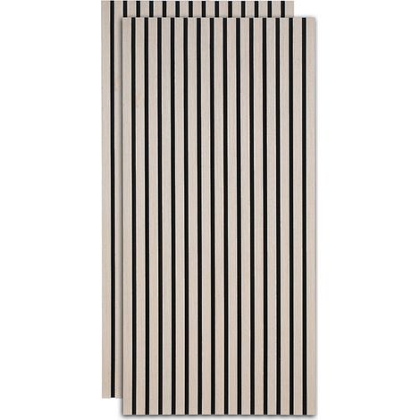 Randaco Akustikpaneel MDF Wandverkleidung Natur Akustik Wandpaneel Moderne Wandpaneele aus Holzfunier und Filz 2x 120x60x2.1cm Eichenholz