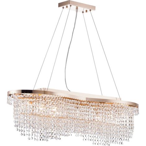 Lampadario Classico Toils Metallo Oro 7 Luci Diffusori Vetro (1/3)