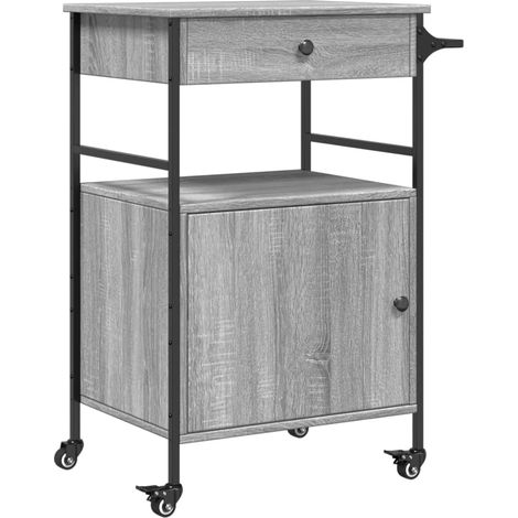 Maison Exclusive - Carrito de cocina madera ingeniería gris Sonom