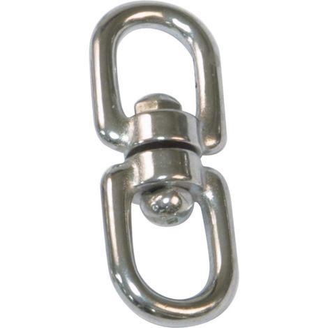 Amig - Anneau pivotant en acier nickele Mod.30140 Ancrage a double oeil reliant les manilles et les mousquetons et empechant les cordes, chaines ou rubans de se retourner Dimensions : 3,8 x 50 mm (1/5)