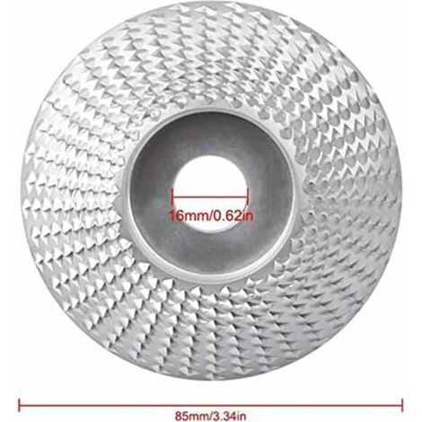 Disque de sculpture sur bois pour meuleuse d'angle, diamètre extérieur 85 mm (arc argenté) (1/5)