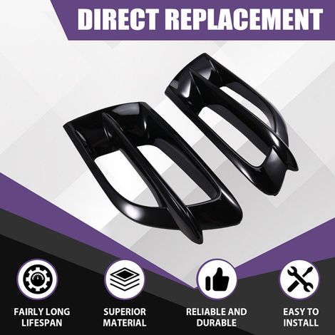 1 pair of gloss black side fairing trim grilles for 01-11 Honda Gold Wing GL1800 (1/5)