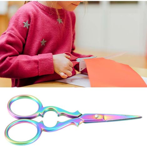 Ciseaux en forme de gourde, ciseaux rétro en acier inoxydable, outil de coupe léger et compact, colorés (1/5)