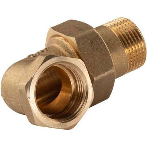 Messing Gewinde-Fitting Winkelverschraubung 90° flachdichtend 3/4" IG - 3/4"AG (DN 20) - schwere Ausführung