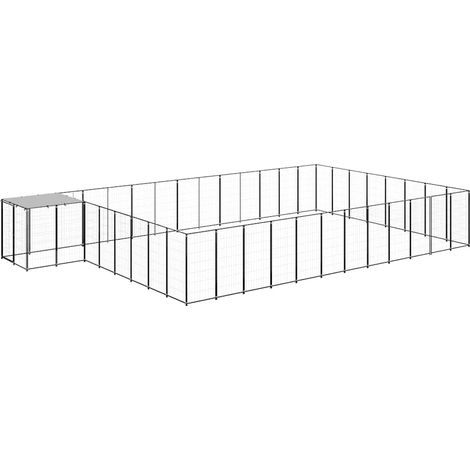 Maison Exclusive - Gabbia per Cani Nera 30,25 m² in Acciaio (1/5)