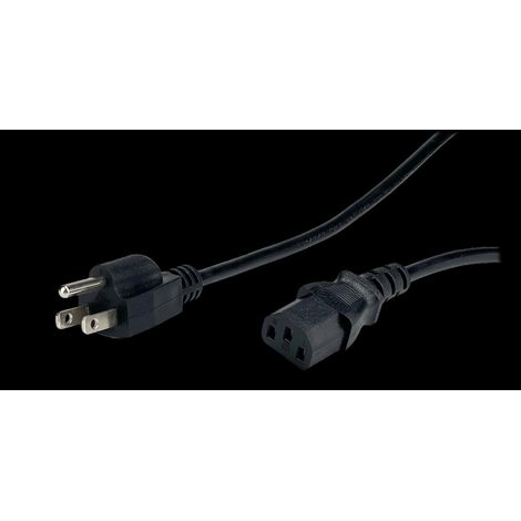 POSAC-C13-10/US15: POS AC-US Kabel C13-YJT3[10A]/NEMA5-15P[10A]125V SVT 18AWG L-1500 schwarz