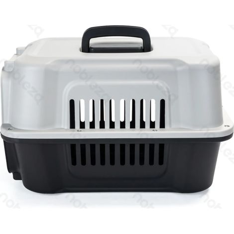 Caisse de transport animaux bicolore, ventilée résistante avec bac hygiénique, transport sûr pour chiens chats