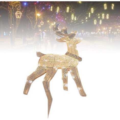 Cerf lumineux à paillettes de Noël, étanche, LED, décoration extérieure pour jardin et pelouse (1/5)