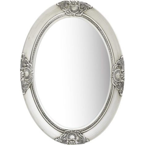 vidaXL Specchio da Parete Stile Barocco 50x70 cm Argento